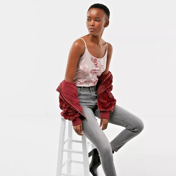 Express Tops - Express Floral Embroidered Bodysuit